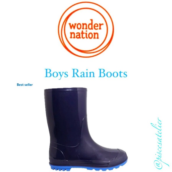 Wonder Nation Boys Rain Boots -Navy, Little Kids Size 13-1 - Picture 2 of 13
